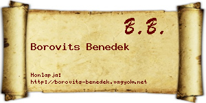 Borovits Benedek névjegykártya