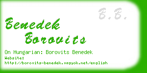 benedek borovits business card